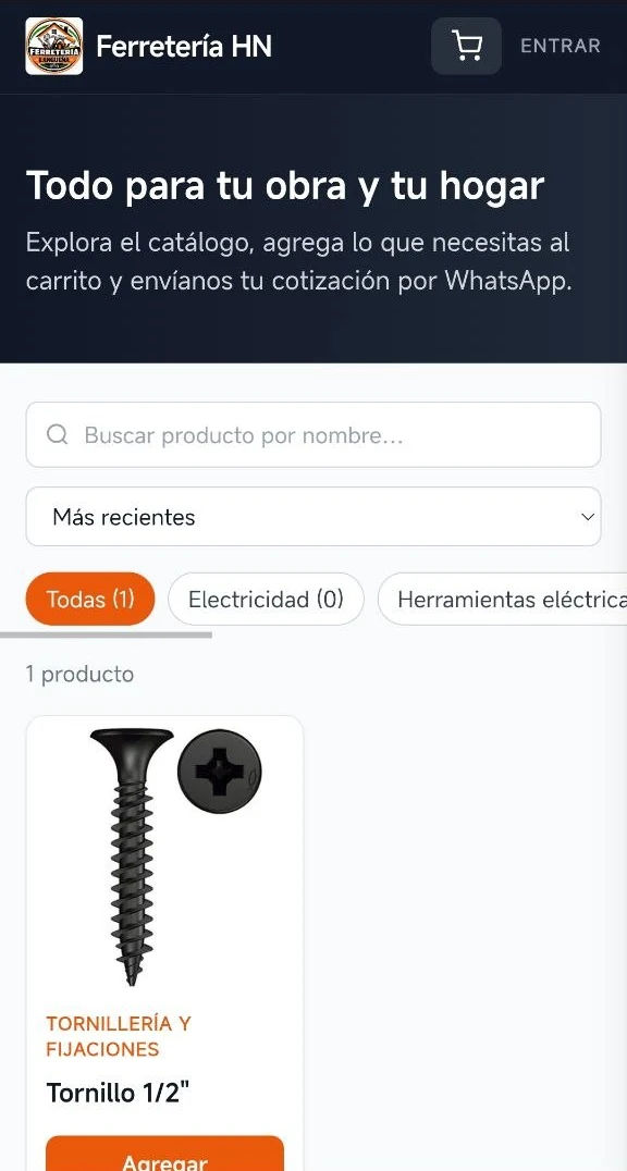 Tienda en línea en un celular